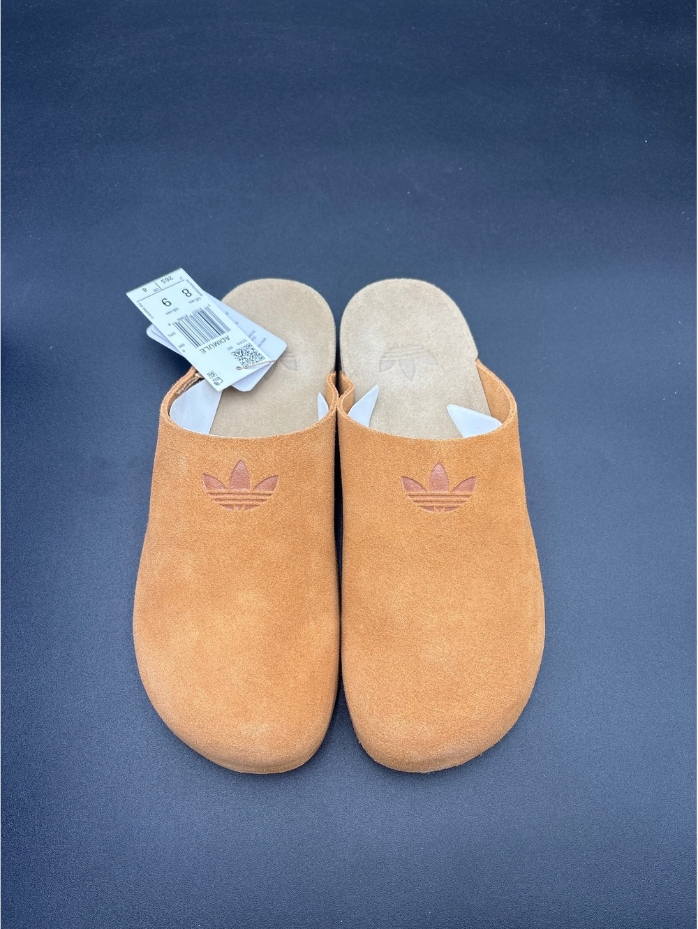 Adidas Adimule Slip-On Slippers Size 8 Brown Suede